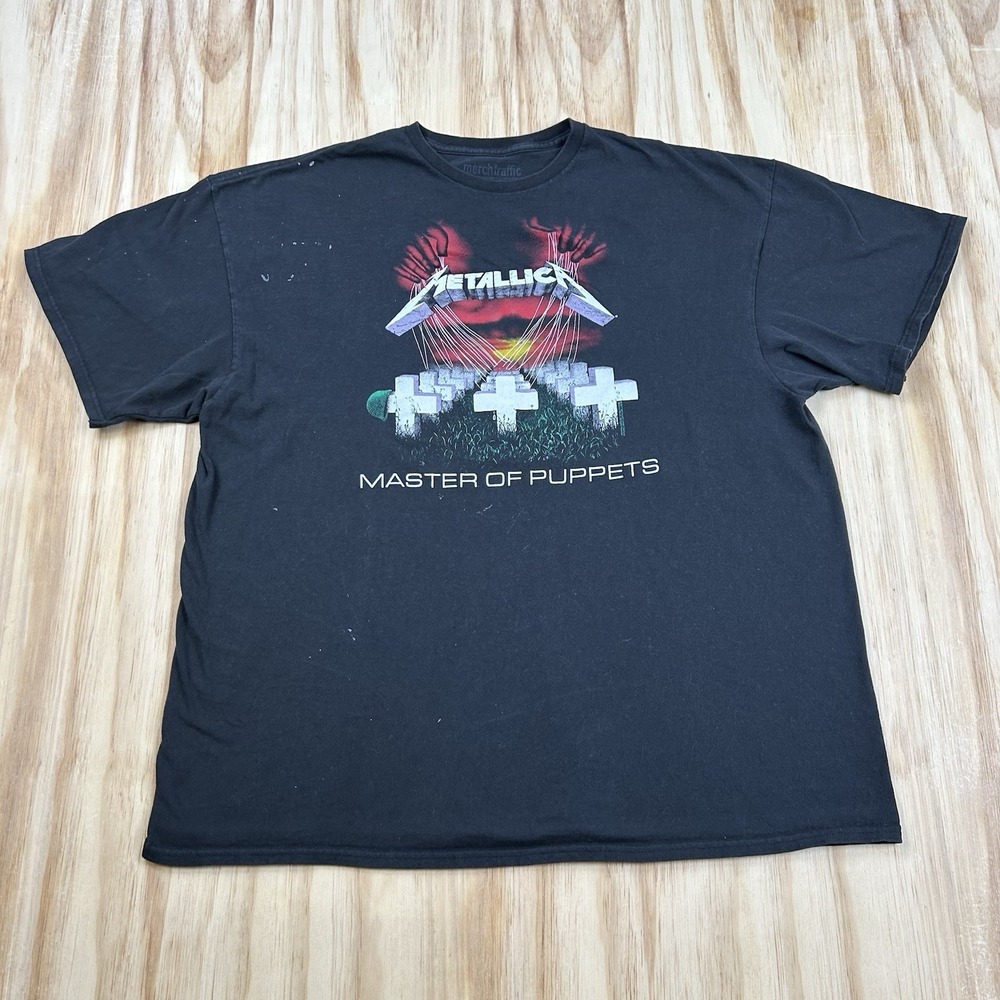 Metallica Master of Puppets Mens 2XL Black T Shirt Band Tee Flaw